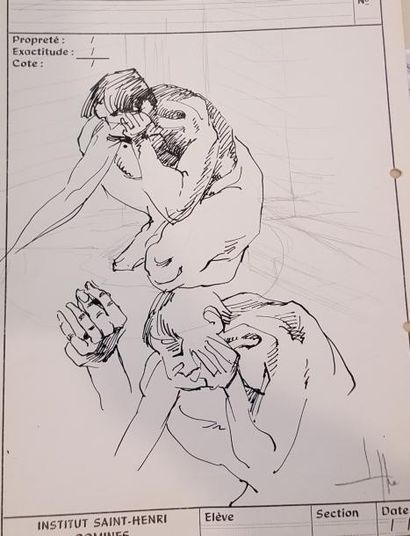 null COPPE Roger (1928)

Dessin préparatoire,

Homme accroupi, détail d'une main,...