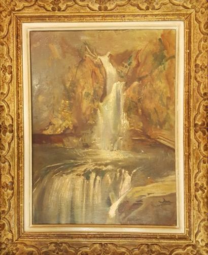 null ECOLE XIXeme siècle 

La cascade

Huile sur toile non signée 