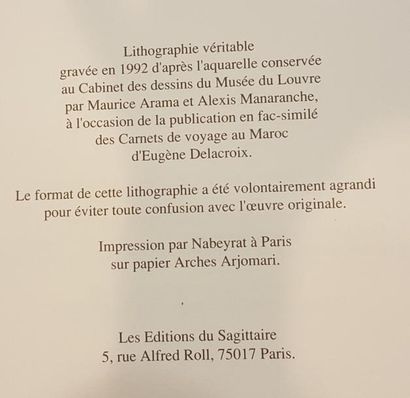 null DELACROIX Eugène, d'après 

Jeune marocain dans son appartement 

Lithographie

d'après...