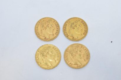 null [ Pièce en or ]

Quatre pièces de 20 francs " Napoléon tête laurée " (1865 A...