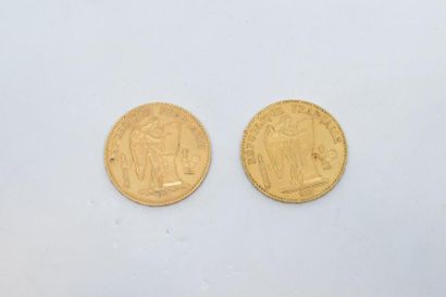 null [ Pièce en or ]

Deux pièces de 20 francs "Génie"

( 1876 A et 1887 A)

TTB...