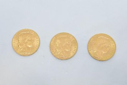 null [ Pièce en or ] [ France ]



Trois pièces de 20 francs " Coq " avec tranche...