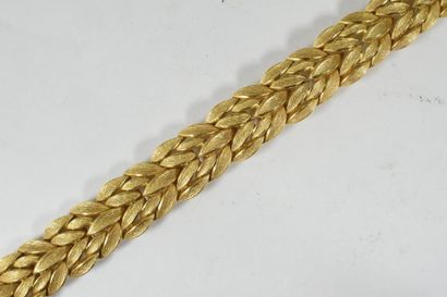 null Bracelet tresse de feuilles de laurier en or jaune 18k (750). Poids : 60,4 ...