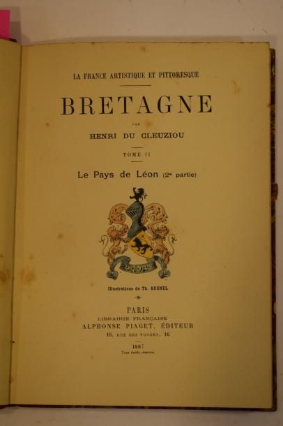 null DU CLEUZION Henry, La France artistique et pittoresque, Bretagne, Tome I et...