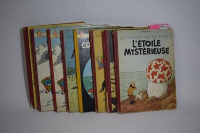 null Ensemble de six albums les aventures de Tintin, éditions Casterman Paris d'après...