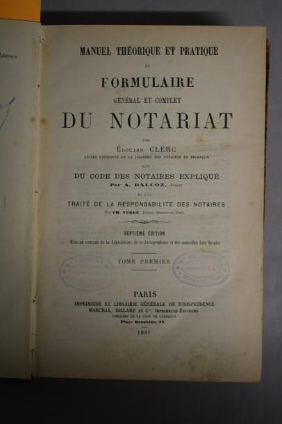 null Fort ensemble composé de (en l'état) : 

- CLERC Edouard, Formulaire du notariat,...
