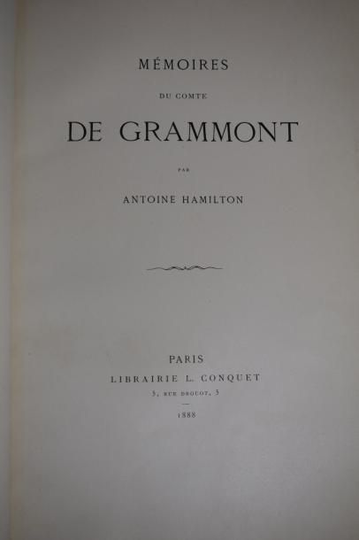 null HAMILTON Antoine, Mémoire du Comte de Grammont. 

Paris, Conquet, 1888. In-4°,...