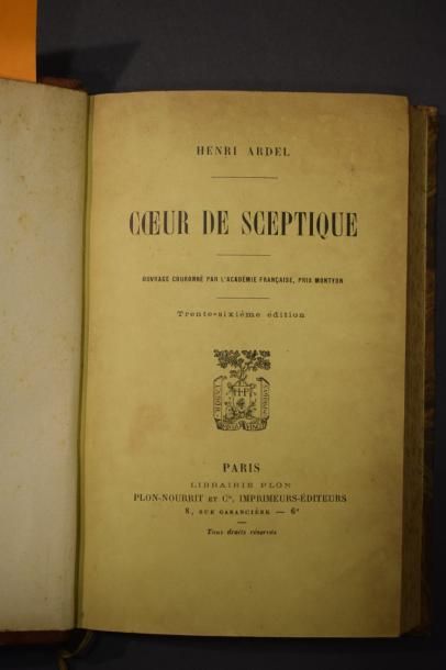 null ARDEL Henri

-	Cœur de Sceptique (trente sixième édition), Paris, éd Plon

-	Il...