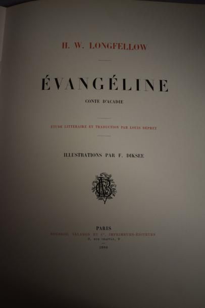 null LONGFELLOW Henry W., Evangéline, conte d'acadie. Illustration par F. Diksee.
Paris,...