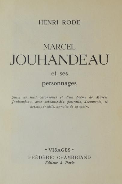 null RODE Henri, Marcel Jouhandeau et ses personnages. 

Paris, Chambriand, 1950....