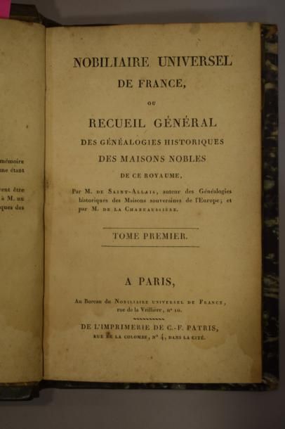 null SAINT-ALLAIS, Nobiliaire de France ou Recueil général des généalogies historiques...