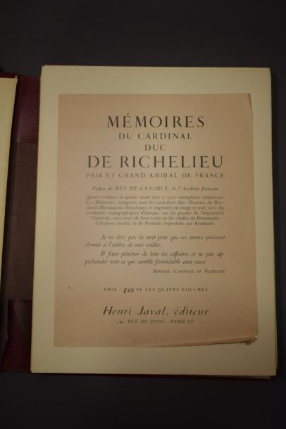 null Cardinal de Richelieu

Ed : Henri Javal Paris, 1961. 

4 tomes sous emboitage....
