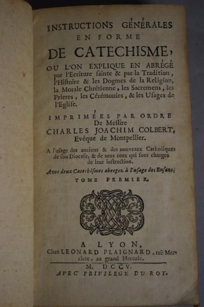 null COLBERT Charles Joaquim (Evêque de Montpellier), Instructions générales en forme...