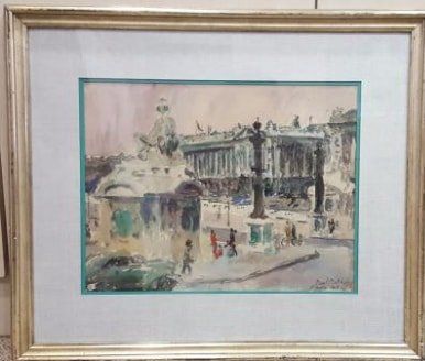 null MATHEY Paul, 1891-1972, 

Place de la Concorde, 

aquarelle, signée et datée...
