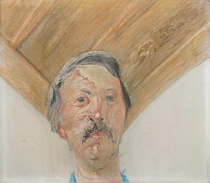 null BOTSOGLOU Chronis, né en 1941, 

Homme moustachu, 

huile sur toile, signée...