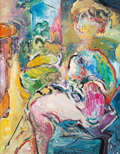 null PIERRAKOS Alkis, né en 1920
Femme au jardin, 1989
huile sur toile
signée et...