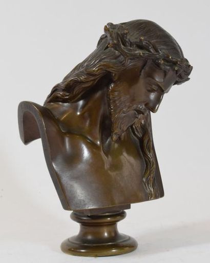null CLÉSINGER Jean-Baptiste (1814-1883) 

Buste de Christ à la couronne d'épines,...