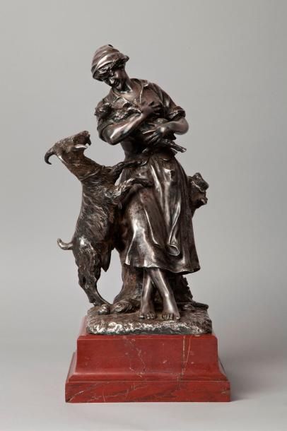 null DAME Ernest, 1845-1920

La gardienne de chèvres

bronze argenté, signé sur la...