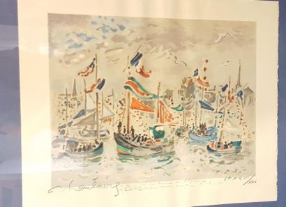 null HAMBOURG André (1909-1999)

Les bateaux, 

Lithographie signée en bas à gauche...