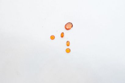 null 5 saphirs oranges ovales et ronds

Poids : 1,94 ct ; 2 x 0,6 ct: 2 x 0,65 ct....