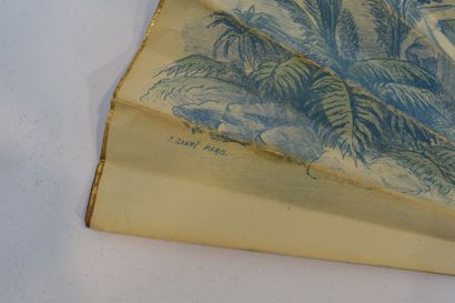 null Souvenir de la Réserve de Beaulieu en camaïeu de bleu. 


Vers 1890. 