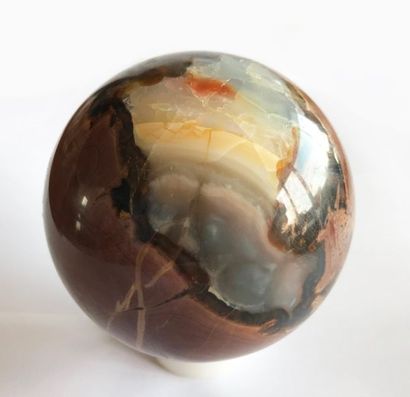 null Belle sphère polie d'opale de l'Orégon, USA (8cm)