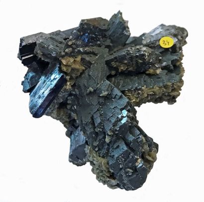 null Lot de deux minéraux de Panasqueira, Portugal : ferberite et sidérite (12 cm)...