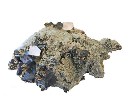 null Deux minéraux : ferberite, apatite, sidérite, calcite, Panasqueira, Portugal...