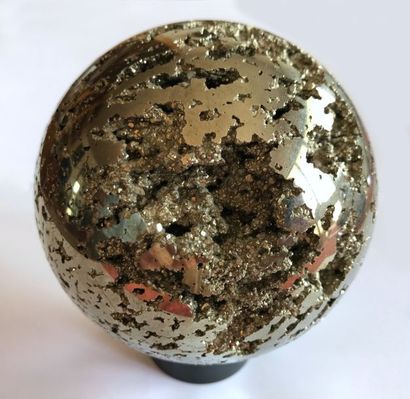 Sphère polie de pyrite du Pérou (6,3 cm)...