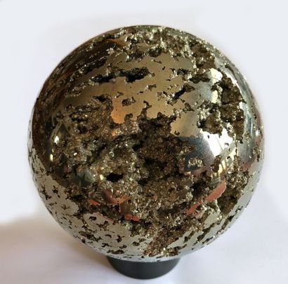 Belle sphère polie de pyrite du Pérou (9,5...