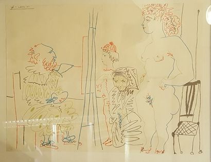 null PICASSO Pablo, d'après

Nu dans l'atelier 

Lithographie siggnée en haut à gauche...