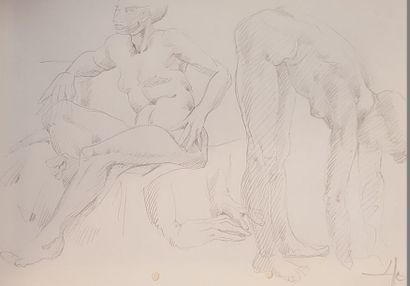 null COPPE Roger (1928) 

Ensemble de 6 oeuvres sur papier : 

étude de pied, crayon...