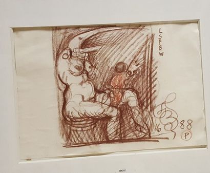null STAROWIESKY Franciszek, 1930-2009, 

Femme-oiseau, 1988, 

dessin aux crayons...