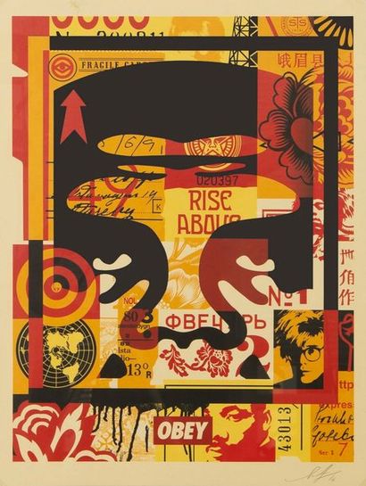 null OBEY - FAIREY Shepard, né en 1970, 

Rise above, 2016, 

sérigraphie en couleurs...