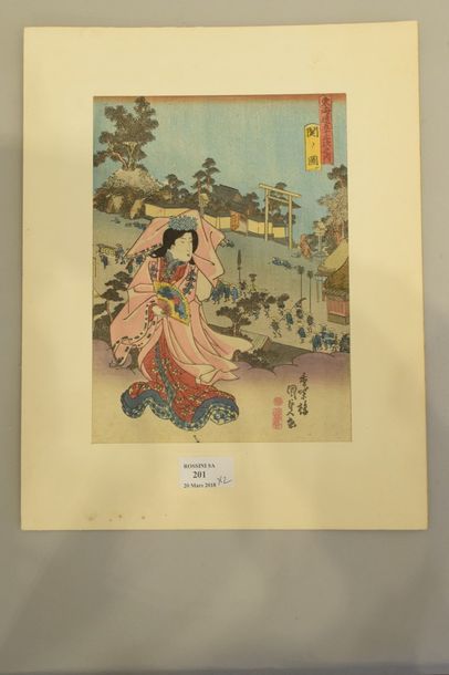 null Lot de deux estampes japonsaises:

Kunisada eeune geisha

Fin XIXème siècle...