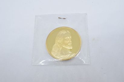 null Médaille en métal doré 

Avers : Jésus Christ 

Revers : Léonard de Vinci "la...