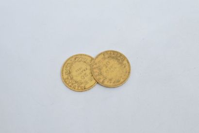 Ensemble de deux pièces en or de type Napoléon...