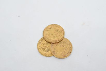 null Ensemble de trois pièces en or de type Napoléon tête laurée 1867 A.

Poids :...
