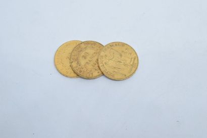 null Ensemble de trois pièces en or de type Génie 1878 A.

Poids : 19,20 g.