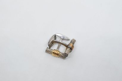 null Paire de boutons de manchette en or 18k (750) et argent. 

Poids brut : 13.01...