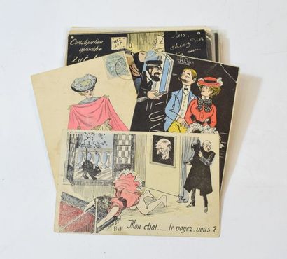 null CARICATURES - HUMOUR

Ensemble de 35 cartes postales anciennes noir et blanc...
