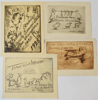 null LÉON Édouard Henri (1873-1968)

Ensemble de quatre cartes de voeux animalières...