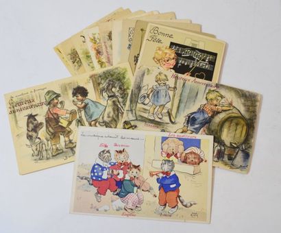 null [ Carte postale ] [ Germaine Bouret ] 

Ensemble de neuf cartes postales illustrées...