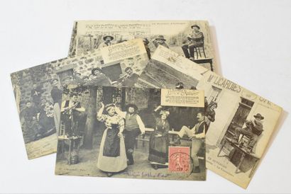 null AUVERGNE - La Bourrée 

Bel ensemble de 37 cartes postales anciennes noir et...