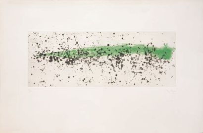 Joan Miro Ouvrage du vent I. 1962 (Dupin 342) 21,2 x 58,5 cm. Aquatinte en deux tons,...