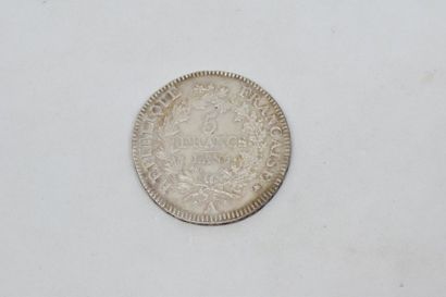null Directoire (1795-1799) cinq Francs. Union et Force. An 5. Paris. G 563. TTB...