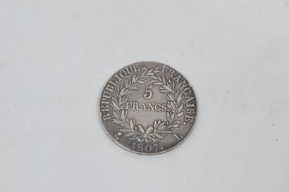 null Premier Empire (1804-1814) 5 Francs. 1807. Bayonne. G581. Presque TTB