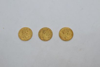 null Ensemble de trois pièces en or de type Napoléon tête laurée 1862 BB - 1864 BB...