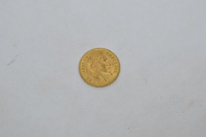 null Pièce en or de type Napoléon tête laurée 1861 A.

Poids : 6,45 g.