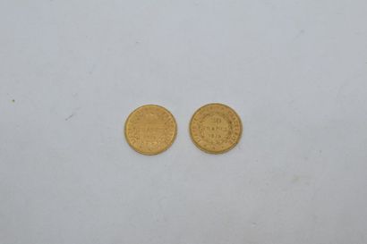 null Ensemble de deux pièces en or de type Génie 1875 A.

Poids : 12,90 g.